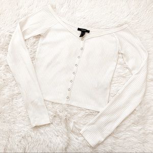 Ribbed Off The Shoulder Crop Top